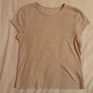American Eagle Outfitters Oatmeal/Cream Short Sleeve Tee